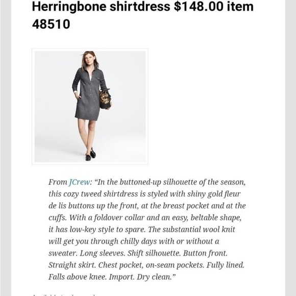 J. Crew herringbone shirt dress - Picture 8 of 16